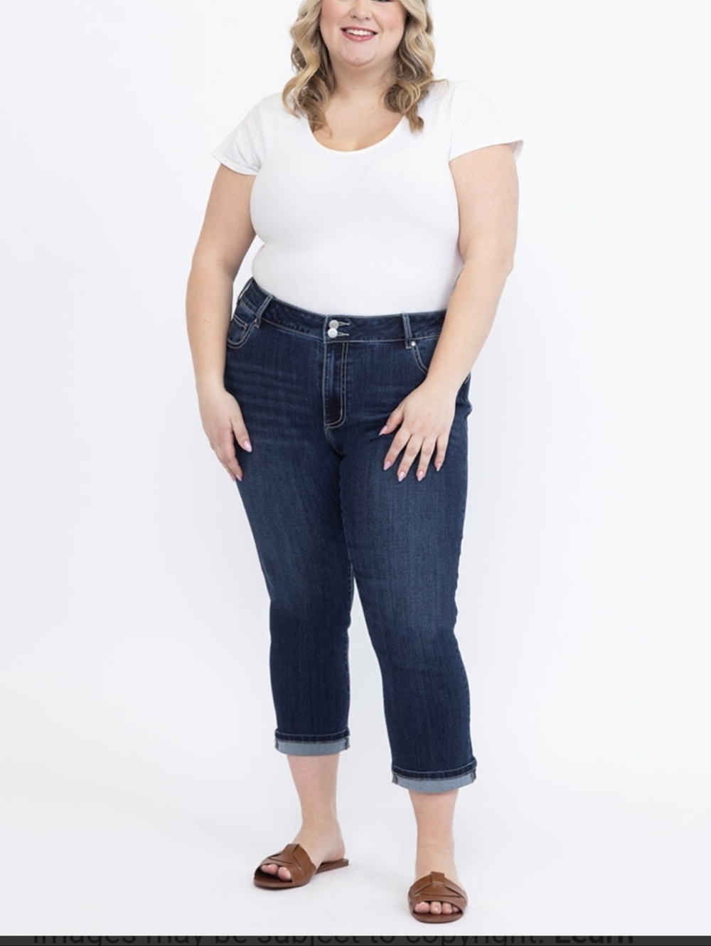 CLEO Plus-Size Cropped Dark Wash Jeans - Navy NWOT